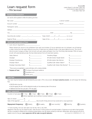Lincoln Loan Request Form