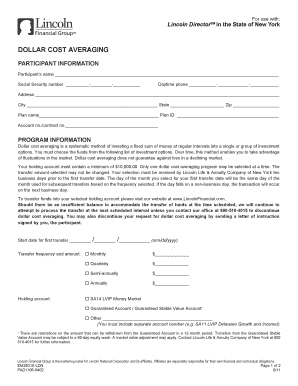 Lincoln DirectorSM Dollar Cost Averaging Form