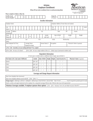 Arizona Employee Enrollment Form