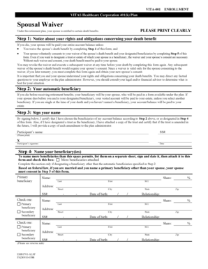 VITAS Healthcare 401(k) Spousal Waiver Form