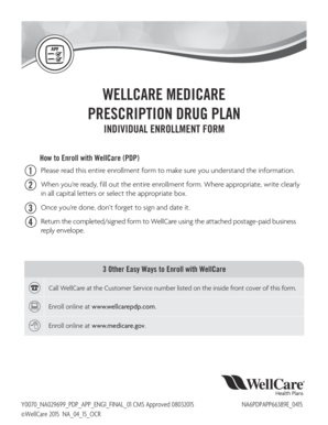 WellCare Medicare Prescription Drug Plan Enrollment Form