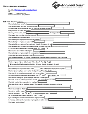 First Notice of Injury Form