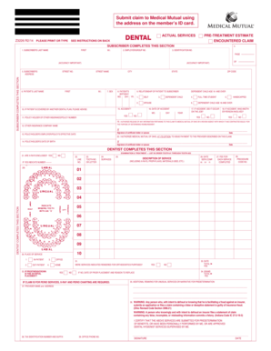 Medical Mutual Dental Claim Form
