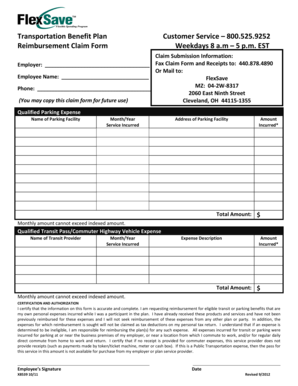 Transportation Benefit Reimbursement Claim Form