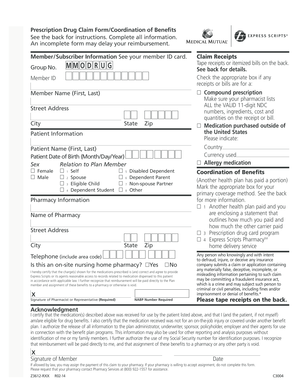 Prescription Drug Claim Form