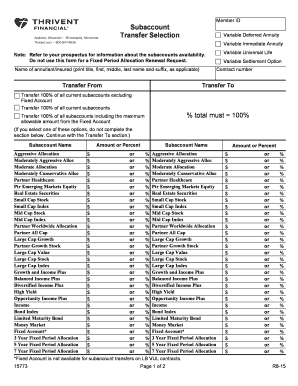 Variable Annuity Subaccount Transfer Form