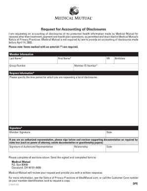 Request for Accounting of Disclosures