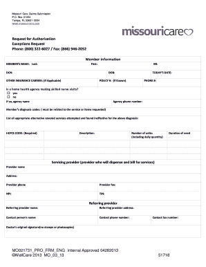 Missouri Care Claims Submission Form