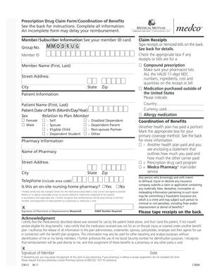 Prescription Drug Claim Form