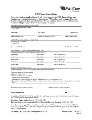 PCP Change Request Form