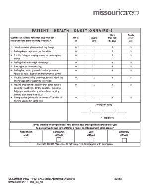 Patient Health Questionnaire 9