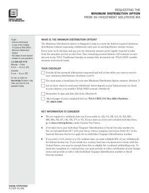 Minimum Distribution Option Request Form