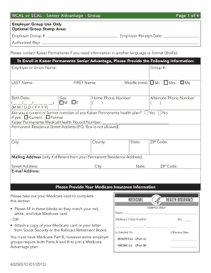 Kaiser Permanente Senior Advantage Group Election Request Form