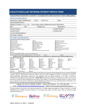 Cigna-HealthSpring Facility Network Interest Form
