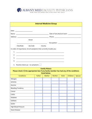 Patient Medical History Form