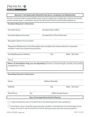 Medicare Prescription Drug Coverage Determination Form