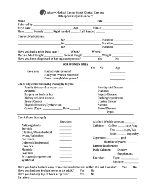 Osteoporosis Questionnaire