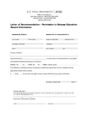 Letter of Recommendation Release Permission