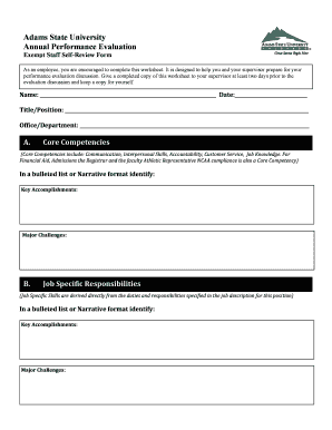 Exempt Staff Self-Review Form