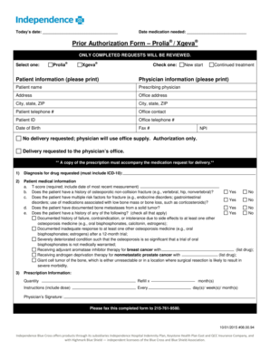 Prior Authorization Form – Prolia® / Xgeva®
