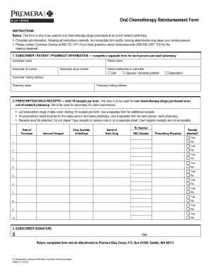 Oral Chemotherapy Reimbursement Form