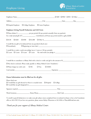 Employee Giving Payroll Deduction and Gift Form