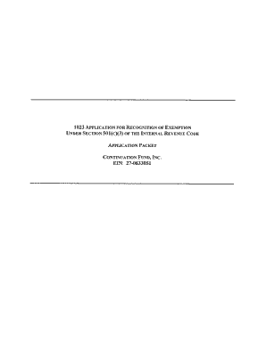 IRS Form 1023 Application for Tax Exemption