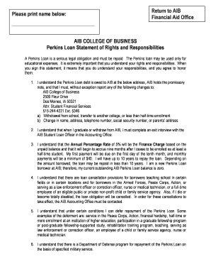Perkins Loan Statement of Rights and Responsibilities