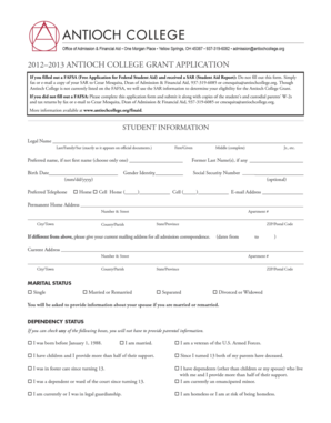 Financial Aid Application Form