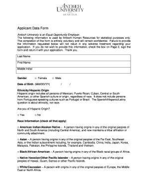 Applicant Data Form