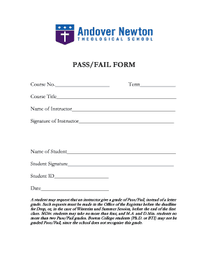 Pass/Fail Grade Request Form