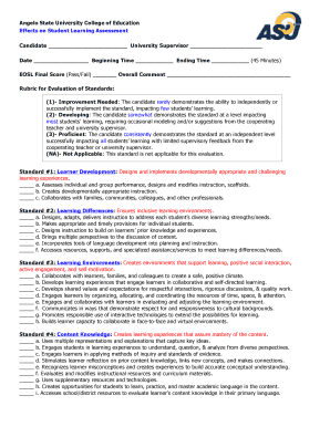 Effects on Student Learning Assessment