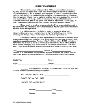 House Pet Agreement