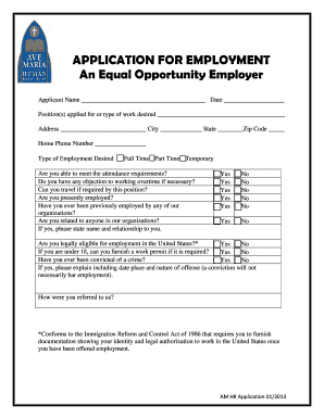 Employment Application Form