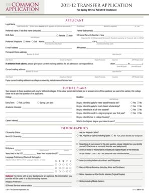 Common Application Transfer Application