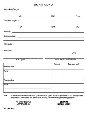 Beneficiary Designation Form