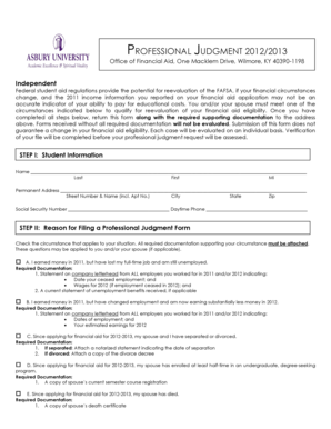 Professional Judgment Form 2012-2013