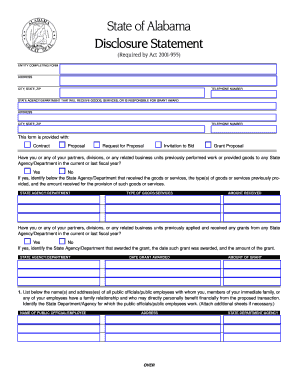Alabama Disclosure Statement