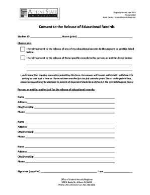 Consent to Release Educational Records