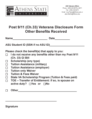 Post 9/11 Veterans Disclosure Form