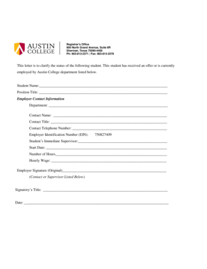 Registrar s Office Ph 903-813-2371 Fax 903-813-2378 - austincollege