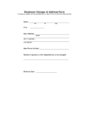 Employee Change of Address Form