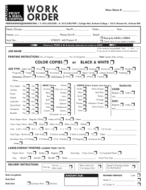 Amherst College Print and Mail Order Form