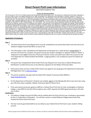 Direct Parent PLUS Loan Request Form