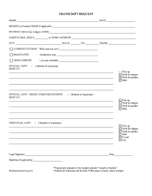 Transcript Request Form
