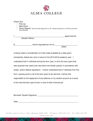 Student Refund Agreement