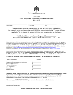 ACCESS Loan Request Form
