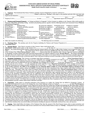 Chicago Residential Real Estate Purchase and Sale Contract