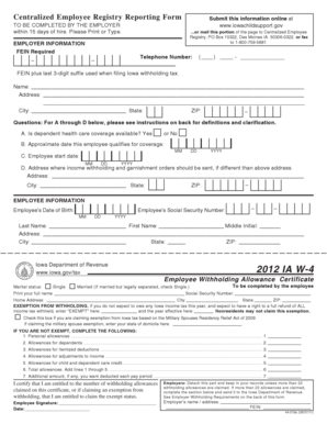 Iowa Centralized Employee Registry Reporting Form