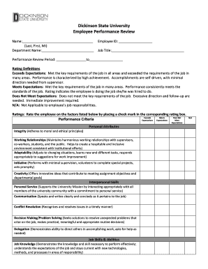 Employee Performance Review Form